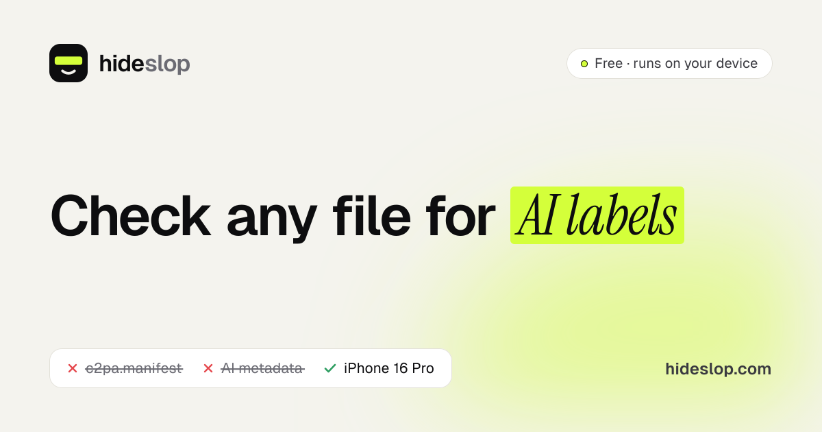 AI Label Checker: Will Your Video or Image Get an AI Label? | HideSlop